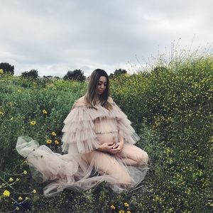 Maternity Dress Tulle Sheer
